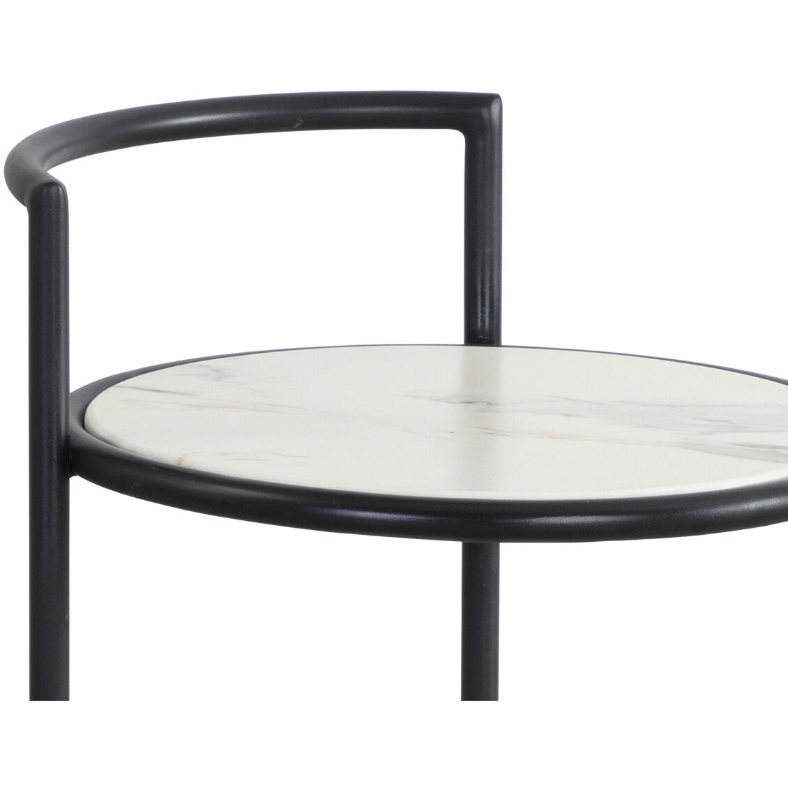 Parga 25 X 14 inch Black / Marble Look Outdoor End Table